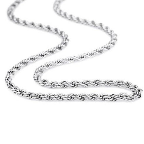 Sterling Silver Stainless Steel Rope Chain